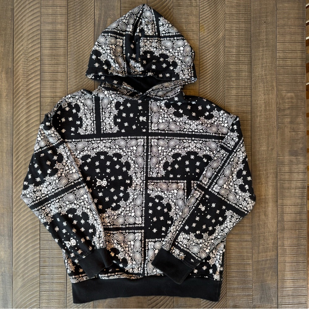 Dogg Supply by Snoop Dogg Black/White Bandana Popover Hoodie Men’s Size Medium - Picture 4 of 13
